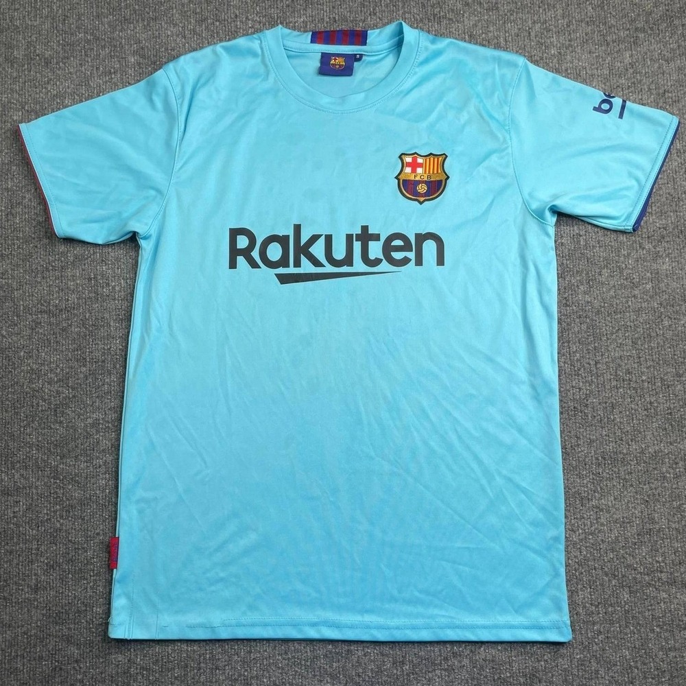 FC Barcelona Soccer Jersey Mens Small Blue Messi 10 Rakuten Short Sleeve‎ Shirt